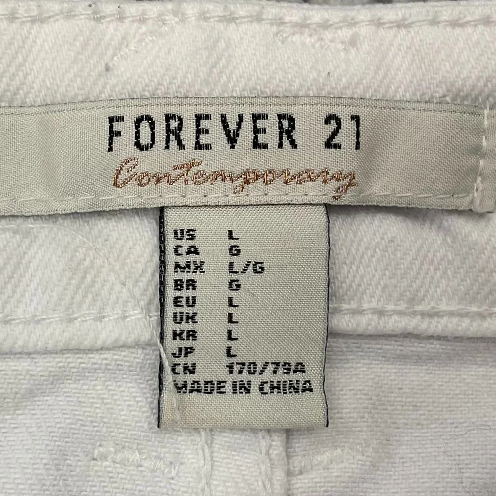 FOREVER 21 WHITE DENIM SKIRT - Picture 3 of 4